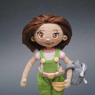 Crochet doll with dog