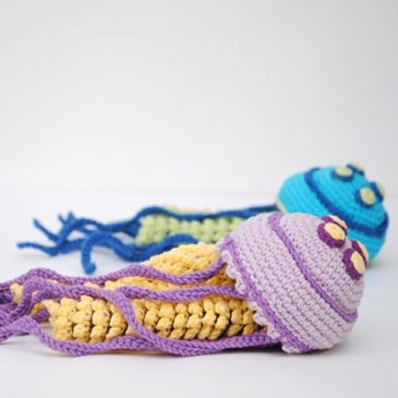 Amigurumi crochet toy jellyfish. Plush toy